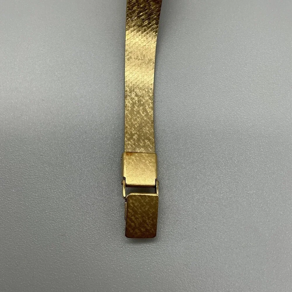 Seiko Womens Watch 12mm Gold Dial Gold Tone Mesh 1320-5289 New Battery 5.5